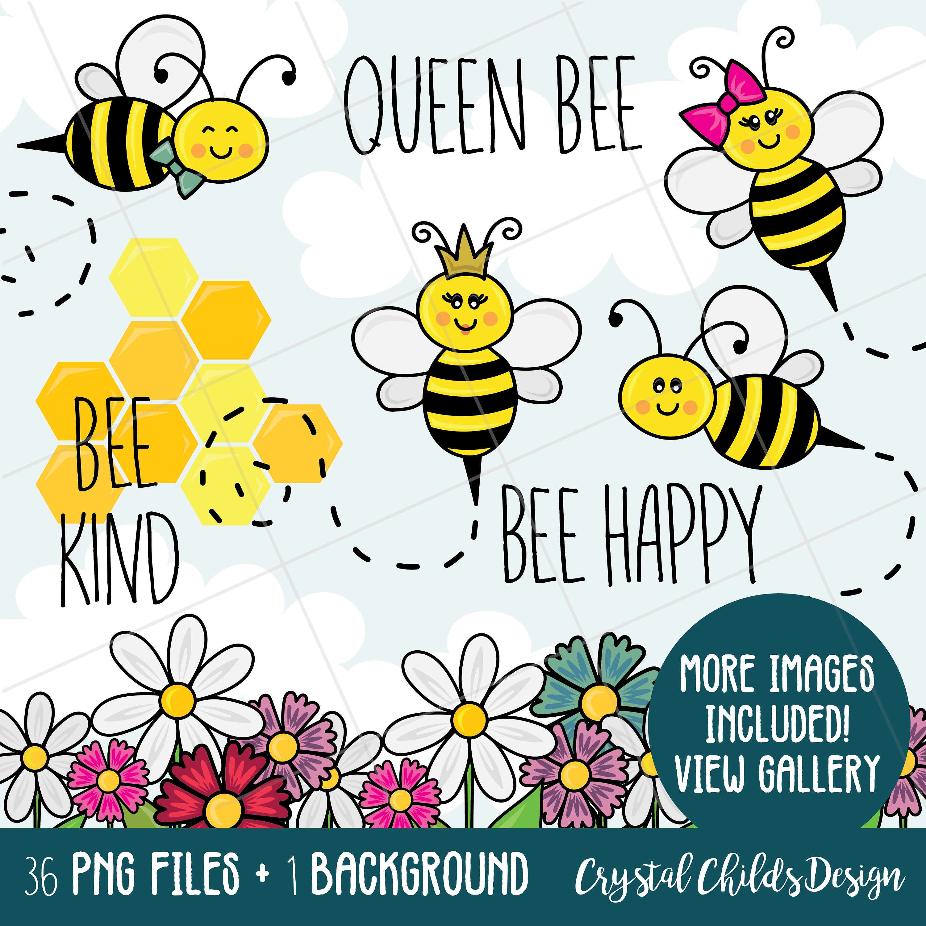 Bee and Flower PNG Clipart Bee and Flower Clipart Bee - Etsy Canada