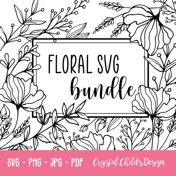 Floral SVG Bundle - Cricut Flower SVG bundle, SVG botanical bundle, svg flowers, flower cut file, floral svg, spring svg