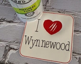 I heart Wynnewood, In The Hoop Coaster Design, Embroidery Design, Digital File