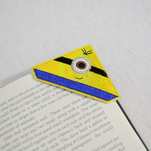 2 Eyed gelb Helfer Ecke Lesezeichen, Stickerei-Design, digitale Datei
