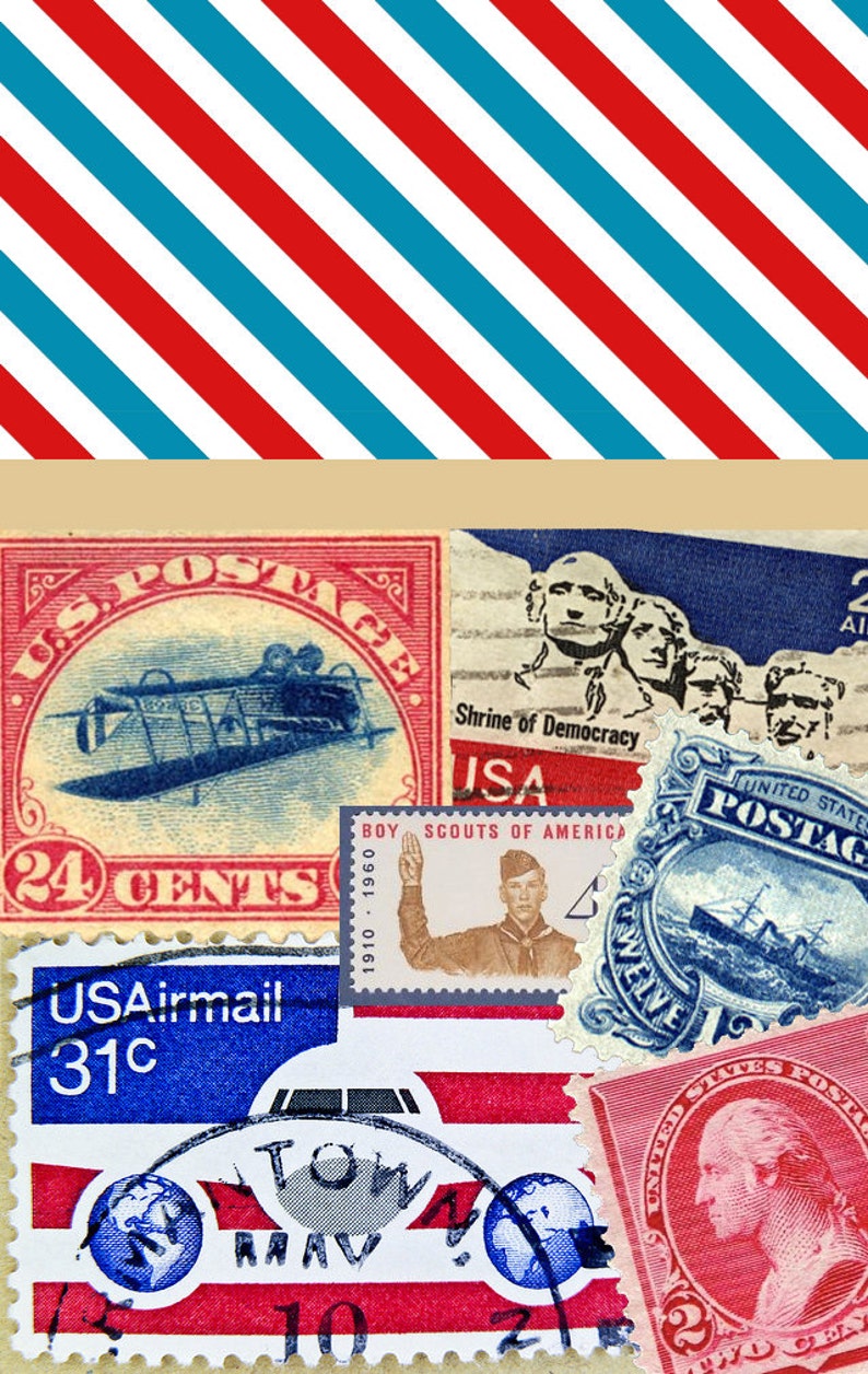 1 PERSONALIZED LUGGAGE TAG Postage Stamp Design Etsy