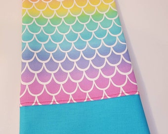 Standard Personalized Pillow Case | Rainbow Mermaid Scales