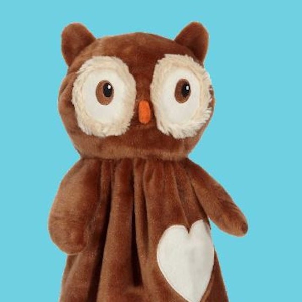 Owl Lovey | New Baby Gift Idea | Animal Blanket |  | Stocking Stuffer | Security Blanket | Adoption Day Gift