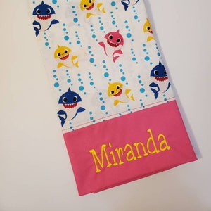 Standard Personalized Pillow Case made with Baby Shark Fabric