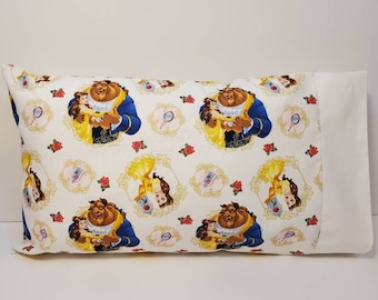 TODDLER / TRAVEL Personalized Pillow Case made with Beauty and Beast Belle fabric | Daycare Pillow | Preschool Pillow