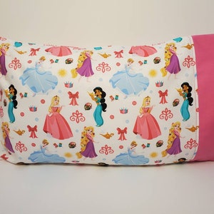 TODDLER/TRAVEL Size Personalized Pillow Case made with Princess Fabric