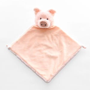 Personalized Pig Lovey | Valentine Gift | New Baby Gift Idea | Animal Blanket | Security Blanket | Adoption Day Gift