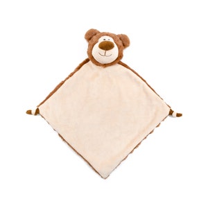 Personalisierte Braunbär Lovey | Valentinstag Geschenk | Neue Baby Geschenk Idee | Tier Decke | Sicherheitsdecke | Adoption Day Geschenk