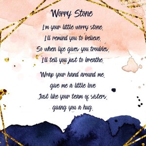 Etiqueta de sacola para presente Worry Stone - download digital do presente da equipe feminina