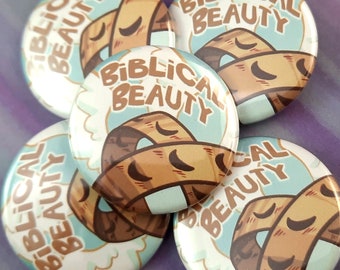 Biblical Beauty pinback button