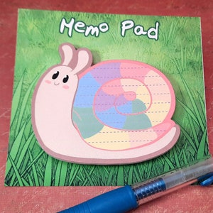 Pastel Rainbow Snail Memo Pad
