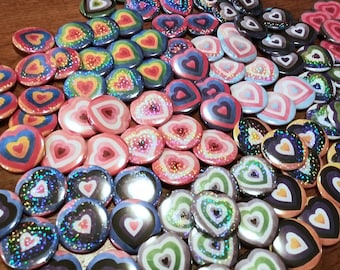 LGBTA+ Pride Heart Buttons