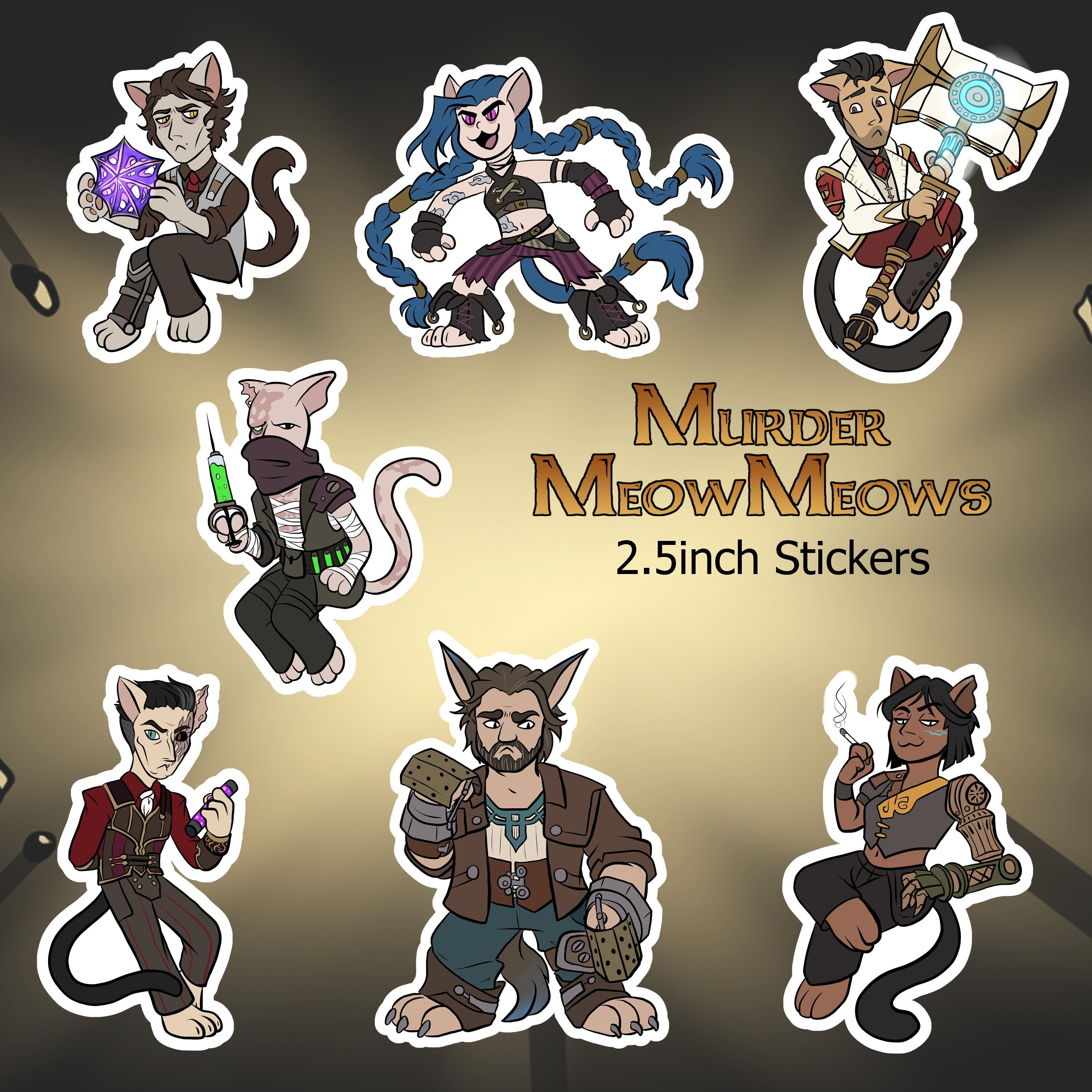 Murder Meow Meows Arcane Stickers