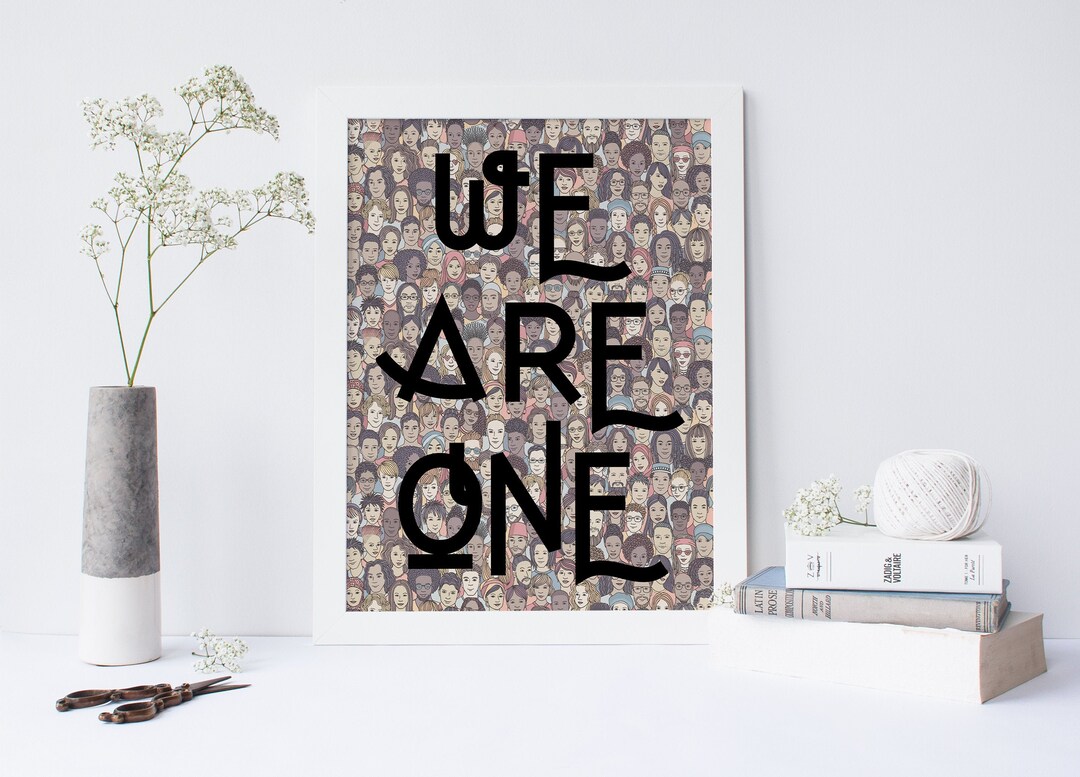 We R One Poster We Are One Art Printable, Diversity Poster for Activist, Home Decor ...