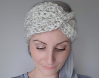 Crochet Chunky Headwrap: Wool-Ease Knit Earwarmer