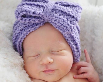 Crochet Bow Headband - Handmade Stretchy Ear Warmer
