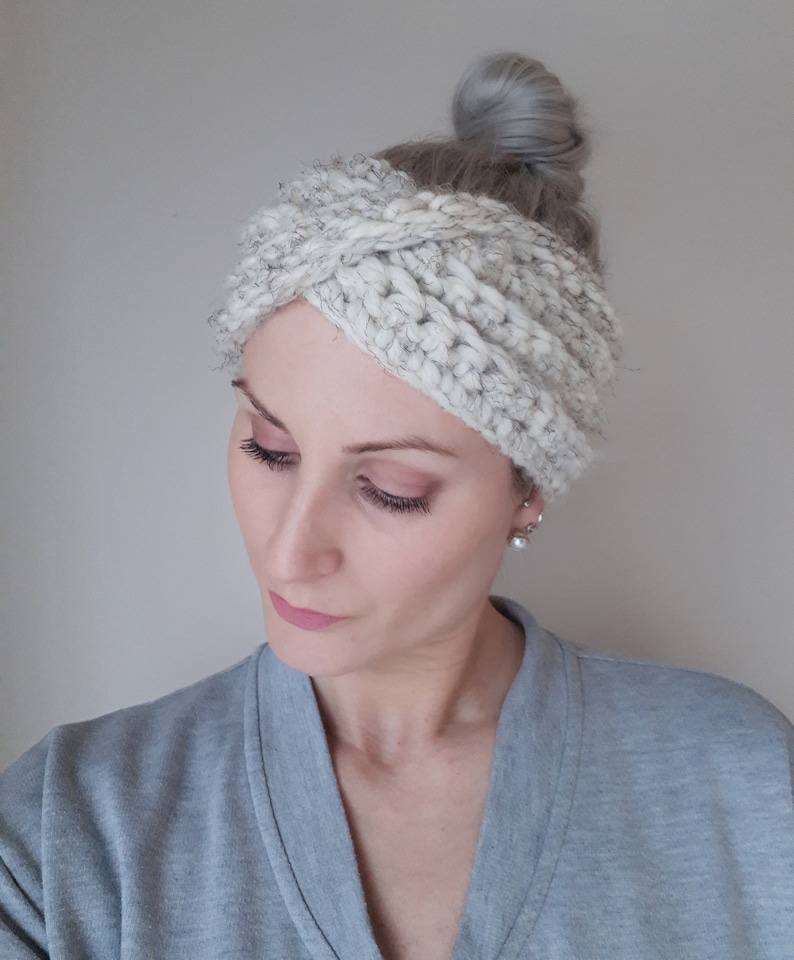 Crochet Chunky Headwrap // Crochet Headband // Crochet Earwarmer // Adult Headband image 3