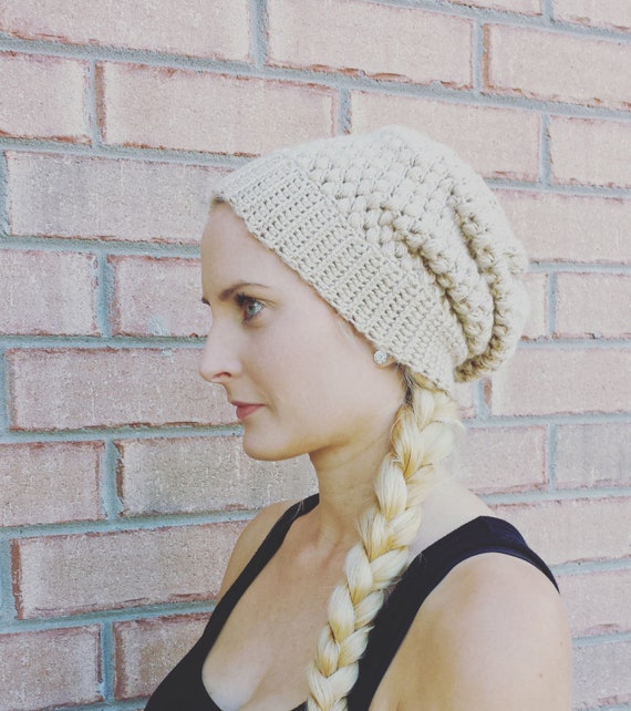 Puff Stich Mutze Hakeln Hakeln Puff Beanie Mutze Etsy