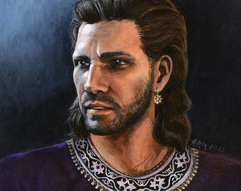 Fantasy Video Game Wizard - Painting -- 11x14 Art Print