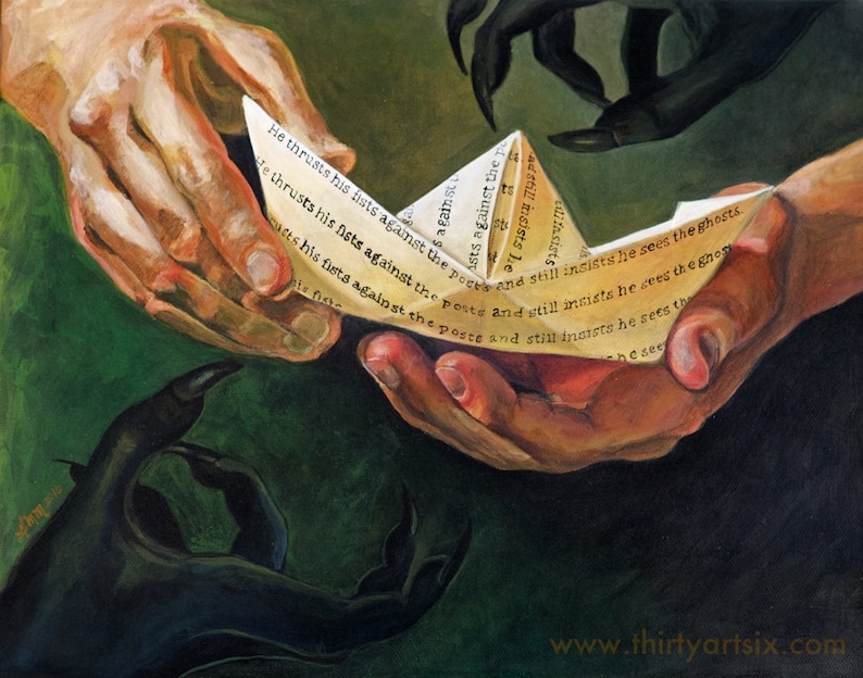 It Stephen King Paper Boat Painting 11x14 Art Print image 1