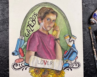 Eddie It - Loser ORIGINAL Watercolor Painting 8x10"