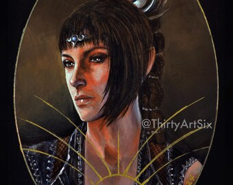 Fantasy Video Game Cleric - Painting -- 11x14 Art Print