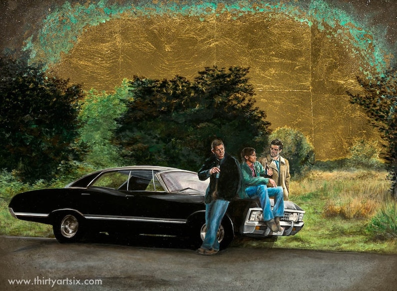 Supernatural Heaven, Hell, and the Impala Art Print 11x14 image 1