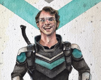 V - Peace - Hero - Watercolor Art Print