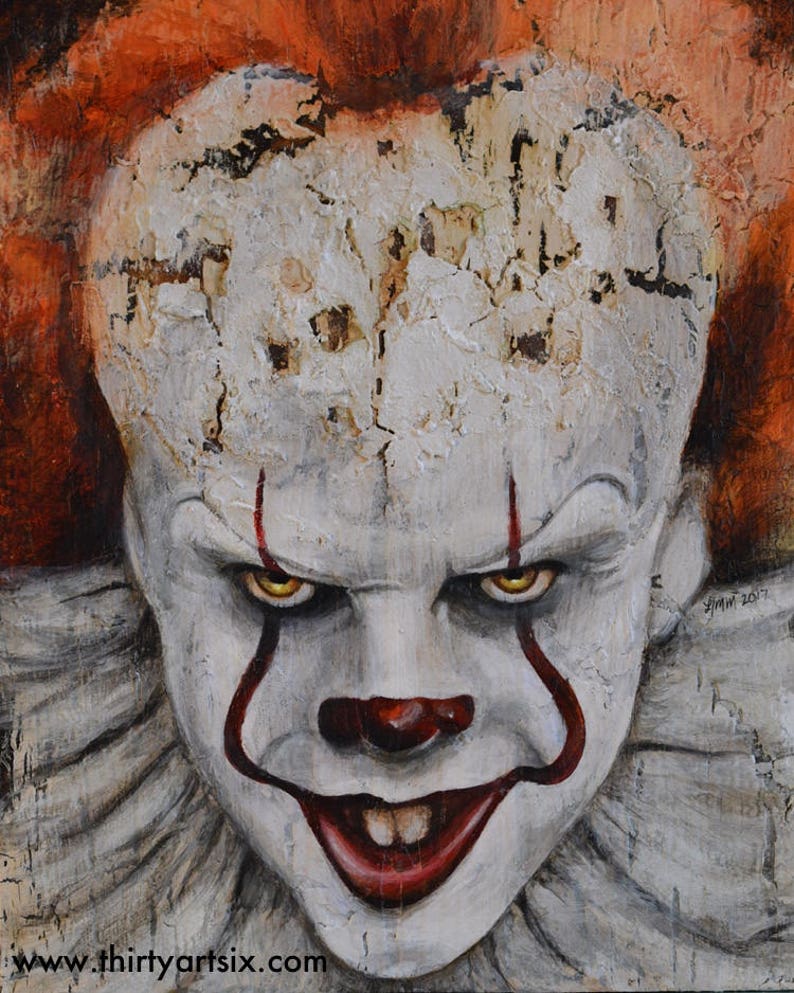 Pennywise the Clown It Stephen King Bill Skarsgård 11x14 Art Print image 1