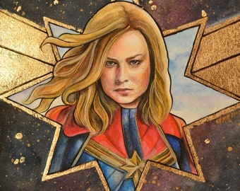 Carol — Captain — Space  Watercolor - 11x14 Art Print