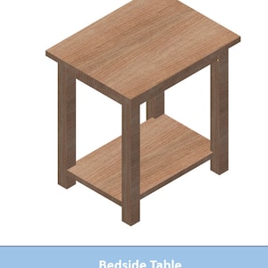 May include: A wooden bedside table with a shelf. The table is brown and has a simple design.
