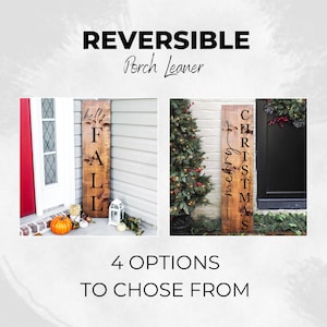 Reversible Christmas Porch Wood Vertical Sign | Holiday Front Porch Leaner Decor |Rustic Home Decor  |Outdoor Winter Welcome|Merry Christmas