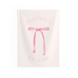 Coquette Pink Dorm Room Wall Decor Tapestry Pink Bows I'm Literally ...