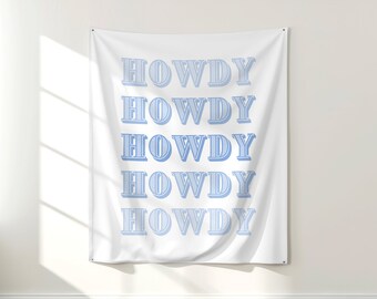 Coastal Cowgirl Dorm Room Wall Decor Tapestry Howdy