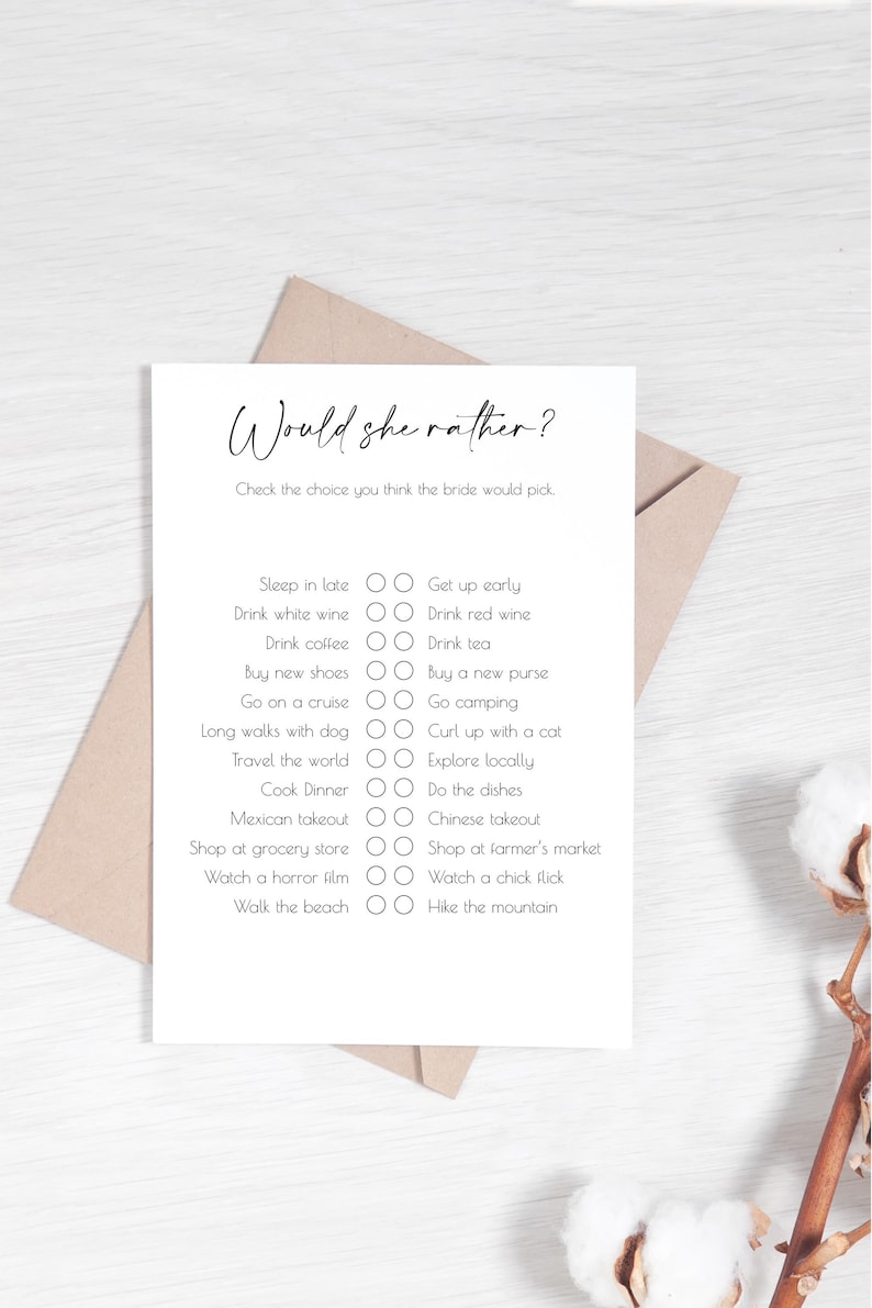 PRINTED Bridal Shower Games - 6 Different Wedding Shower Games - 16pt Cardstock image 1