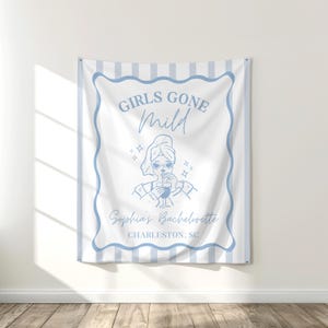 PRINTED Girls Gone Mild Bachelorette Party Sign | Blue Cozy Low-Key Spa Decor for Bach Party | Girls Weekend | Custom Printed | BP15BA