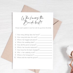 PRINTED Bridal Shower Games - 6 Different Wedding Shower Games - 16pt Cardstock image 3
