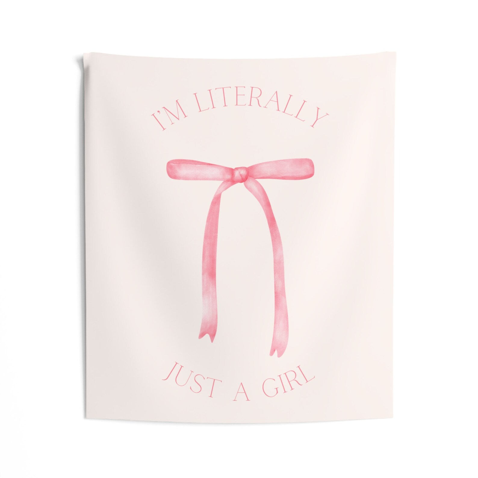 Coquette Pink Dorm Room Wall Decor Tapestry Pink Bows I'm Literally ...