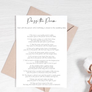 PRINTED Bridal Shower Games - 6 Different Wedding Shower Games - 16pt Cardstock image 2