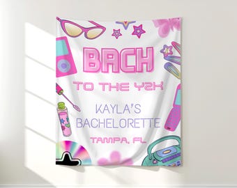 PRINTED Bach to the Y2K Bachelorette Party Tapestry | 2000's Retro Theme Backdrop | Custom Banner for Bachelorette | Girls Night| BP30A