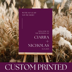 PRINTED Winter Wedding Welcome Ceremony Sign | Personalized Winter Colors Minimalist Sign | Custom Simple Modern Elegant Sign | WC04E