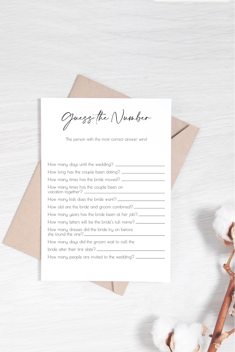 PRINTED Bridal Shower Games - 6 Different Wedding Shower Games - 16pt Cardstock image 4