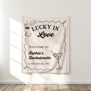 PRINTED Lucky in Love Bachelorette Party Sign | Las Vegas Casio Themed Decor for Bach Party | Custom Printed | BP17BC