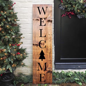 Variety Christmas Porch Wood Vertical Sign | Holiday Front Porch Leaner Decor | Rustic Home Decor  | Outdoor Winter Welcome |
