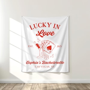 PRINTED Lucky in Love Bachelorette Party Sign | Las Vegas Casio Themed Decor for Bach Party | Custom Printed | BP17RB