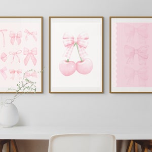 Juego de carteles de pared para dormitorio rosa coqueta IMPRESO