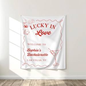 PRINTED Lucky in Love Bachelorette Party Sign | Las Vegas Casio Themed Decor for Bach Party | Custom Printed | BP17RC