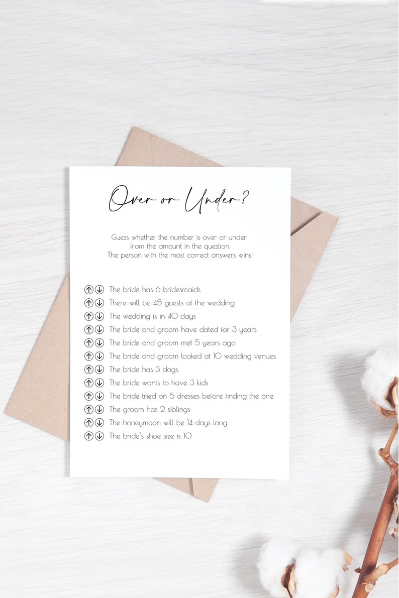 PRINTED Bridal Shower Games - 6 Different Wedding Shower Games - 16pt Cardstock image 5