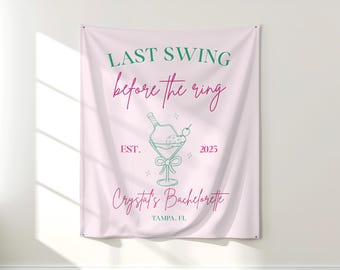 PRINTED Last Swing Before the Ring Bachelorette Party Welcome Sign | Pickleball Sign for Bachelorette | Country Club Party Decor | BP07E