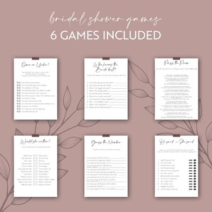 Downloadable Bridal Shower Games | Bundle of 6 | Instant Digital Download